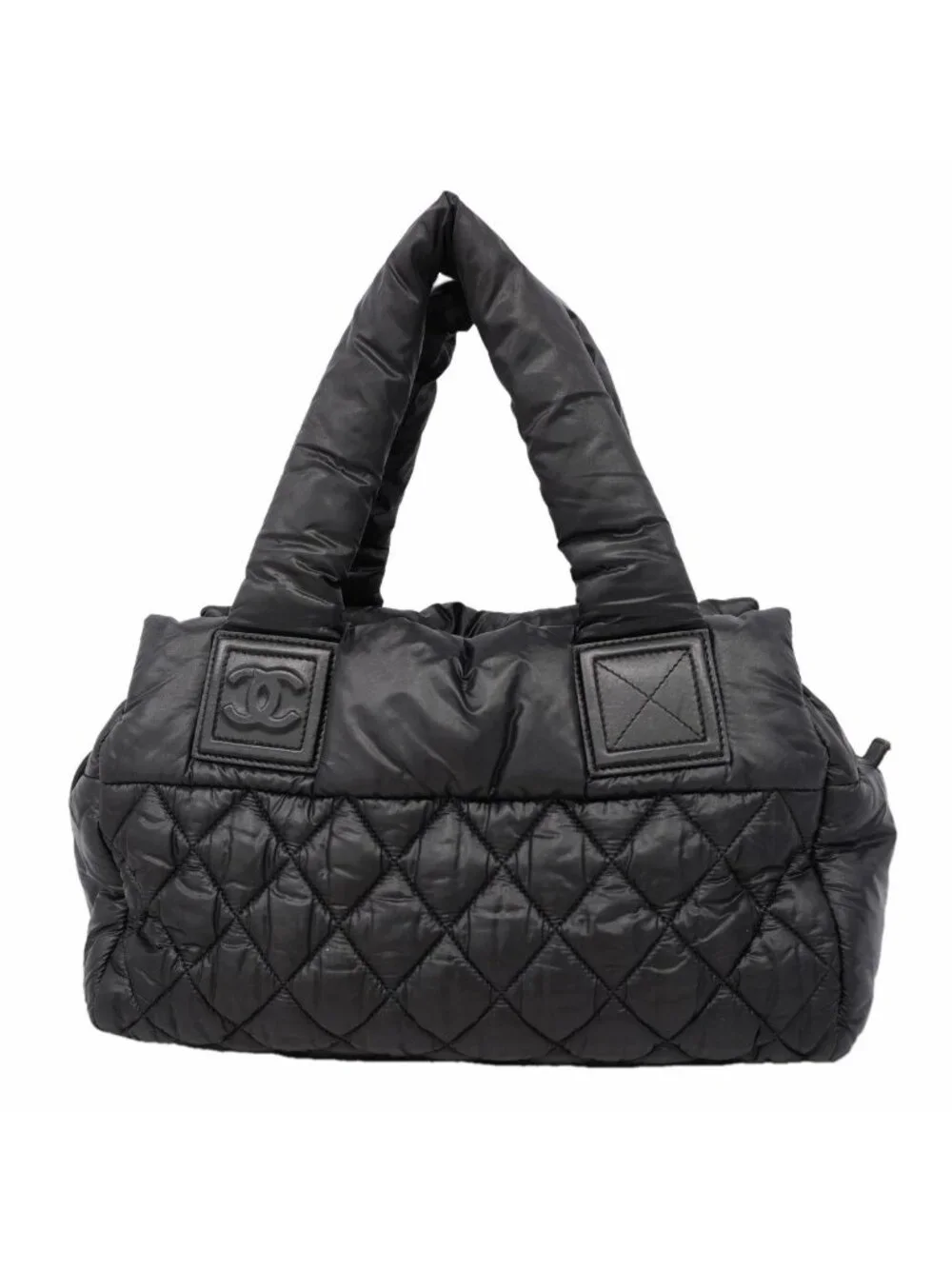 Chanel Tote Coco Cocoon Nylon Black Silver